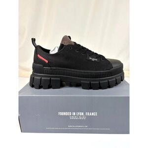 Palladium Revolt Lo TX Black Canvas Platform Sneakers Women's 11 New Goth Punk